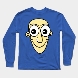 Grinning Funny Face Cartoon Emoji Long Sleeve T-Shirt